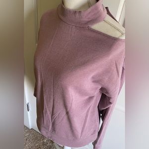 NWT Ocean Drive cold shoulder soft Ladies sweatshirt pullover Mauve size M